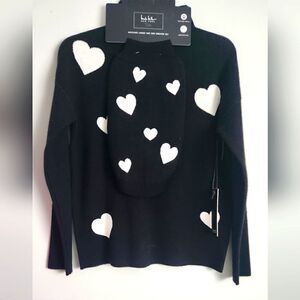 Nicole Miller NEW YORK MACHING LADIS AND DOG SWEATER SET BLACK/WHITE COLOR XS
